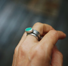 Load image into Gallery viewer, Chrysoprase Stacker Ring set (size 6.75)