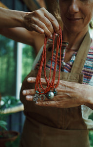 Beaded Necklaces with Sterling Silver Charm