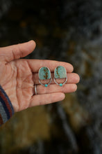 Load image into Gallery viewer, Morning Dew Jasper and Turquoise Studs