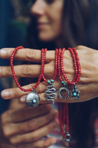 Beaded Necklaces with Sterling Silver Charm