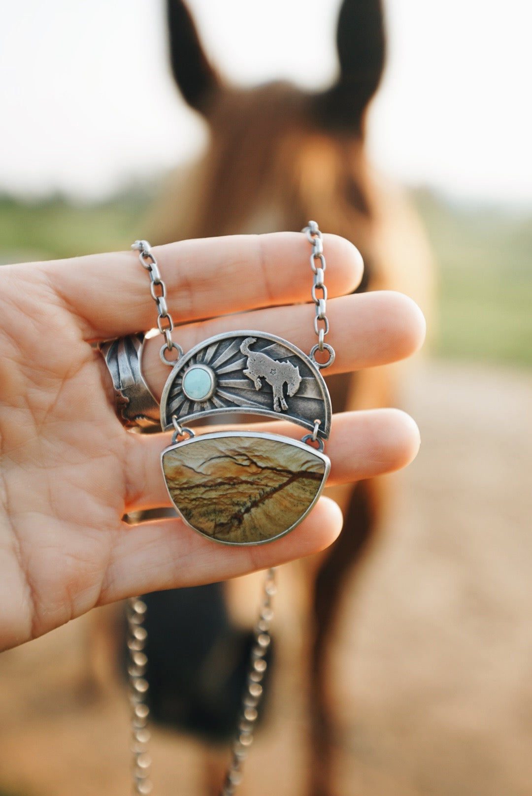 Broken Horse Necklace