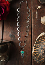 Load image into Gallery viewer, Periodical Cicada and Crescent Moon necklace