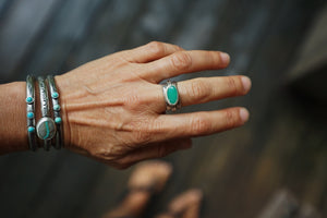 Chrysoprase Stacker Ring set (size 6.75)