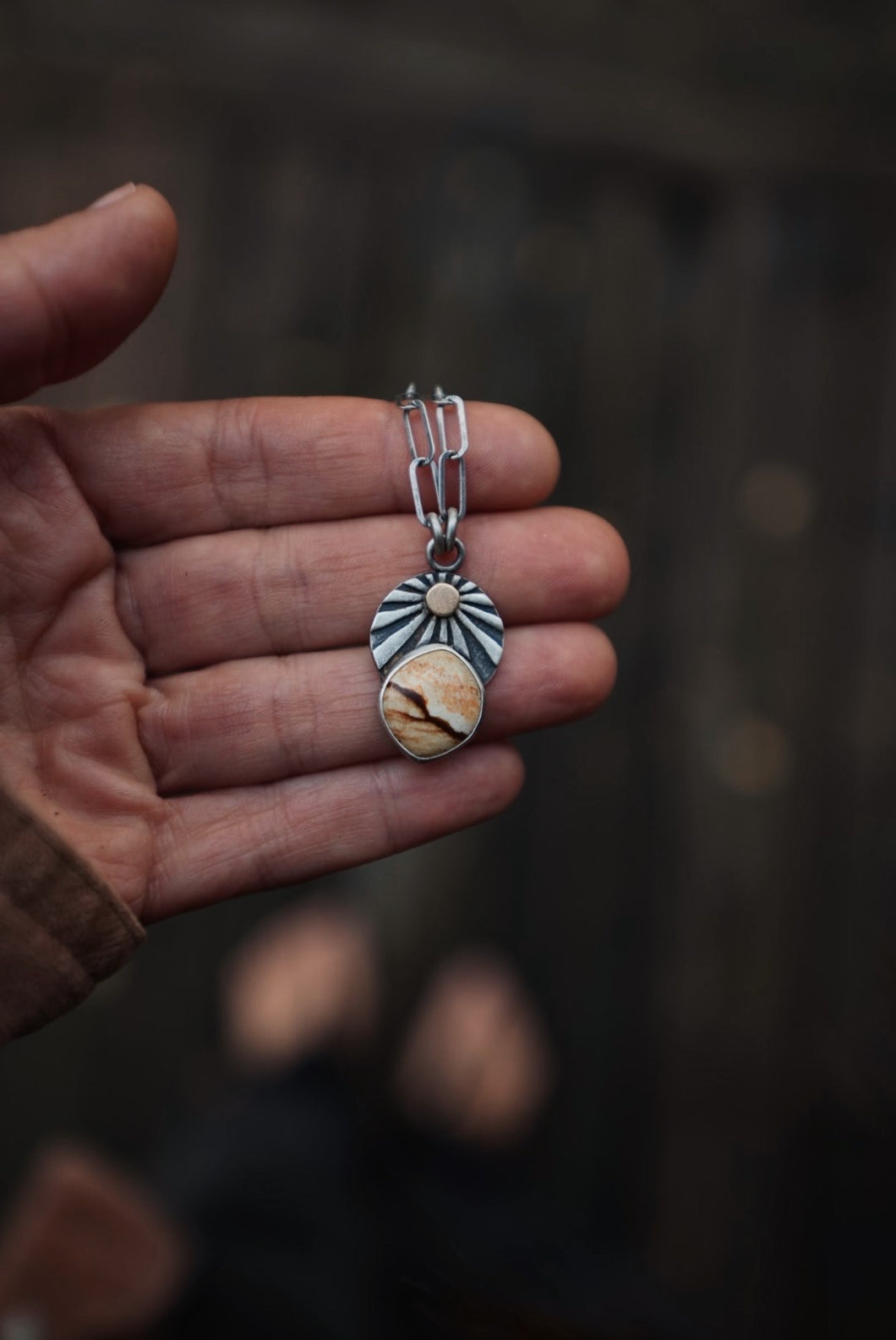 Jasper Sun Necklace