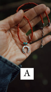 Red Coral Beaded Necklace with Charm