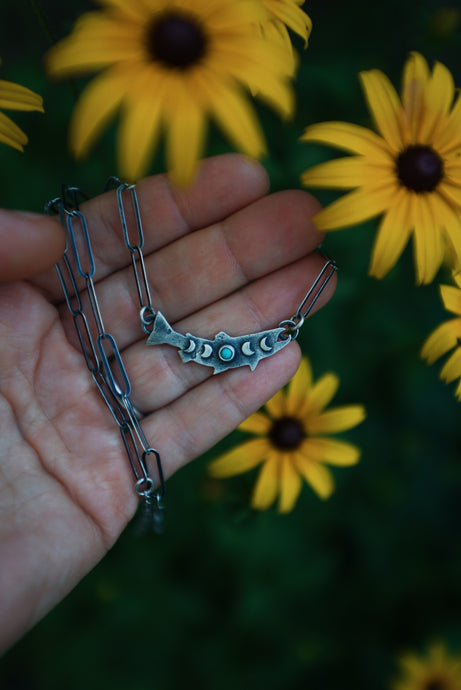 Moon Phase Trout Necklace