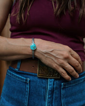 Load image into Gallery viewer, Royston Turquoise Stamped Cuff (size 5.5”)