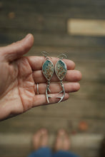Load image into Gallery viewer, Morning Dew Jasper Antler Earrings
