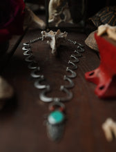 Load image into Gallery viewer, Periodical Cicada and Crescent Moon necklace