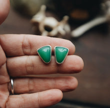 Load image into Gallery viewer, Chrysoprase Studs