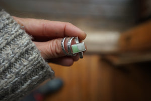 Sage and Stone Stacker Ring (size 6.5-6.75)