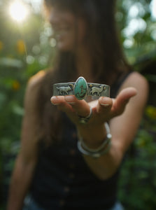 Wolf and Deer cuff