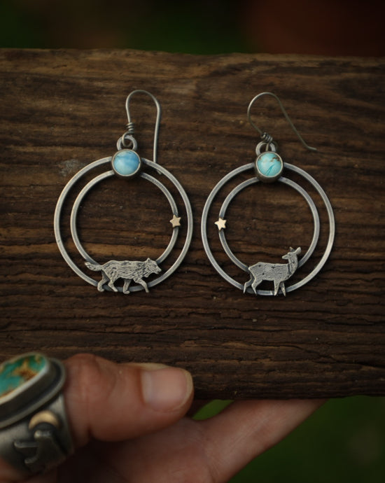 Wolf and Deer Earrings