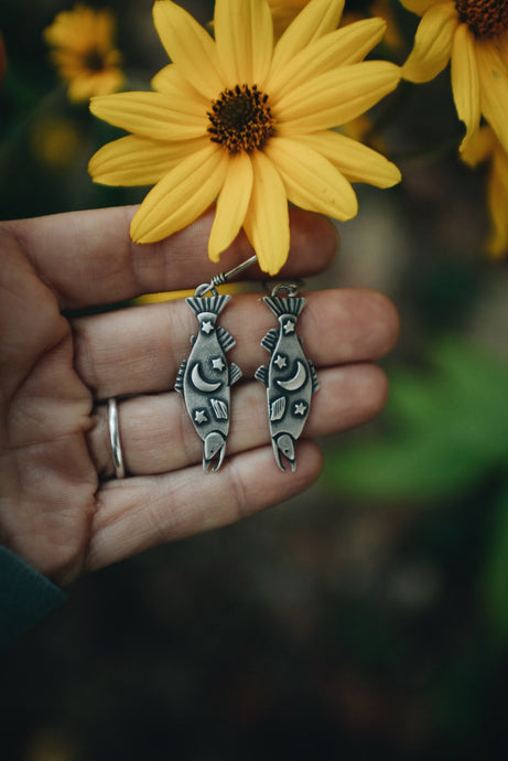 Celestial Salmon Earrings [Made-To-Order]