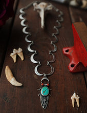 Load image into Gallery viewer, Periodical Cicada and Crescent Moon necklace