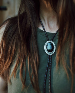 Obsidian Bolo Tie