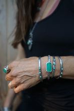 Load image into Gallery viewer, Chrysoprase Stamped Cuff size 5.5