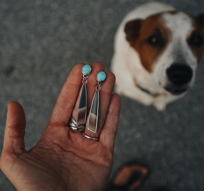 Turquoise and Jasper post dangles