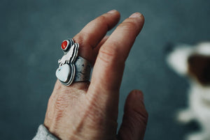 Red Moon Howl Ring