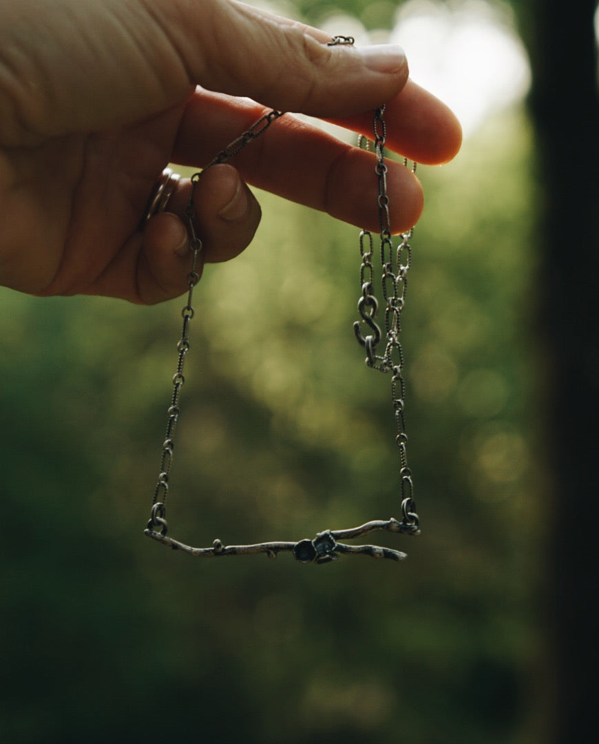 Branch and Lichen Necklace